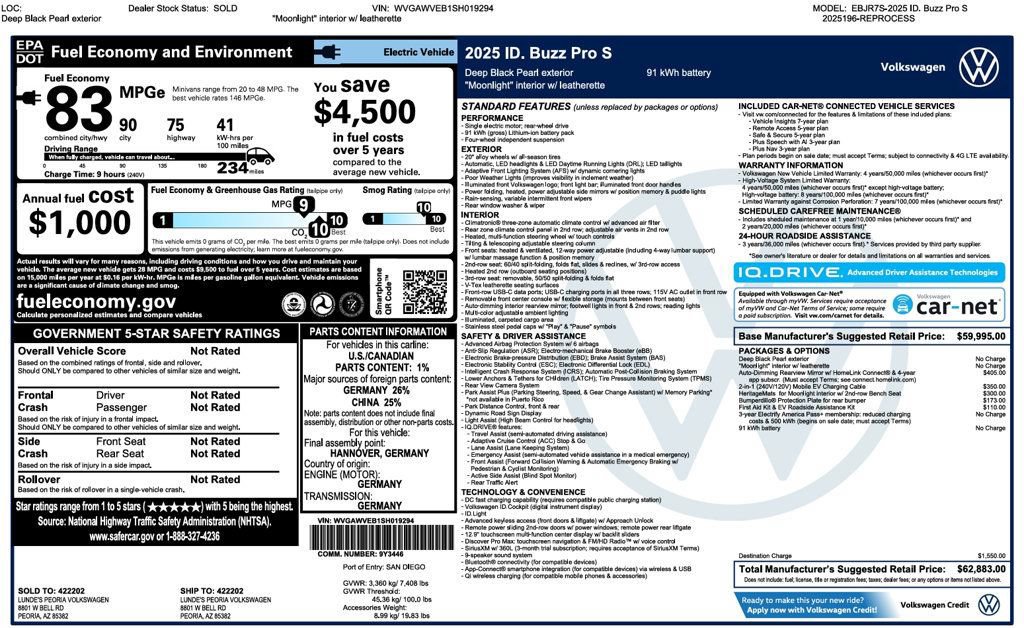 Used 2025 Volkswagen ID. Buzz Pro S RWD image 4