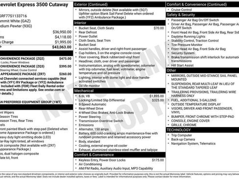 New 2025 Chevrolet Express 3500 w/ Power Convenience Package RWD image 26