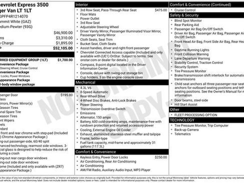 Certified 2024 Chevrolet Express 3500 LT w/ LT Preferred Equipment Group image 6