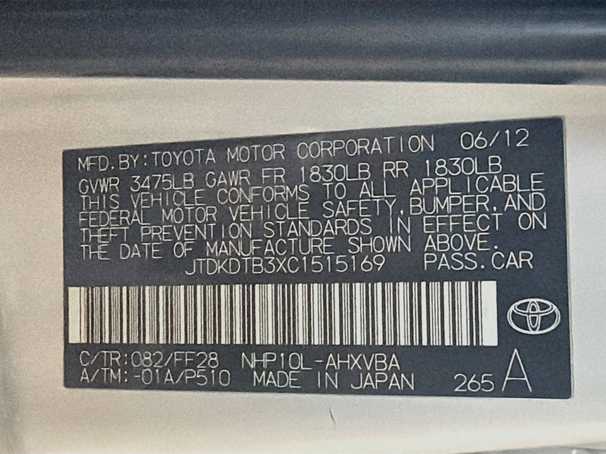 Used 2012 Toyota Prius C Two FWD image 12