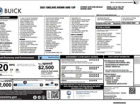 Used 2021 Buick Enclave Avenir w/ Avenir Technology Package image 3