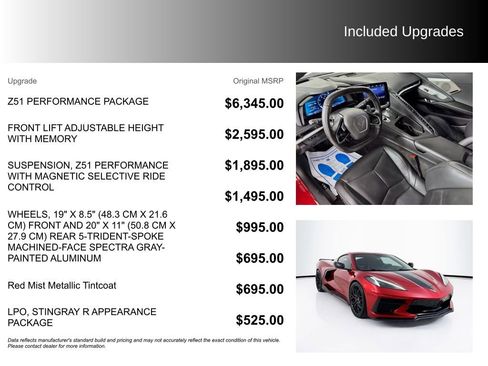 Used 2023 Chevrolet Corvette Stingray Preferred Cpe w/ Z51 Performance Package RWD image 5