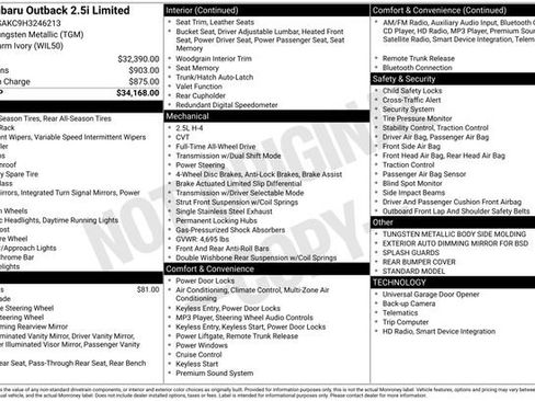 Used 2017 Subaru Outback 2.5i Limited image 12