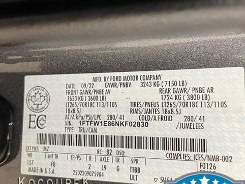 Used 2022 Ford F150 XLT w/ Equipment Group 302A High AWD/4WD image 26