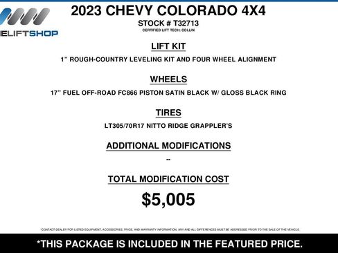 Used 2023 Chevrolet Colorado Trail Boss w/ LPO, Skid Plate Package AWD/4WD image 2