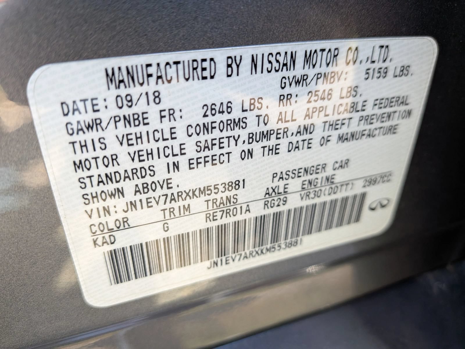 Used 2019 INFINITI Q50 Sport w/ Cargo Package (L96) AWD/4WD image 73