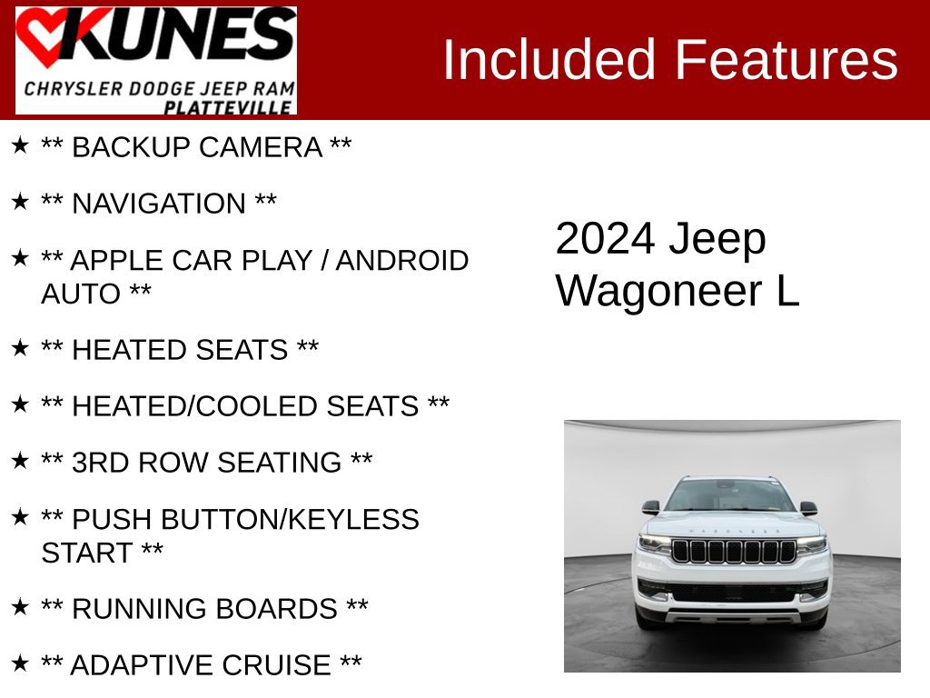 Used 2024 Jeep Wagoneer L Series II w/ Flexible Seating Group AWD/4WD image 2