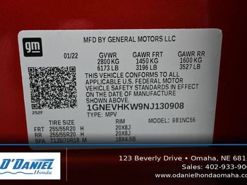 Used 2022 Chevrolet Traverse LT w/ LT Premium Package AWD/4WD image 49