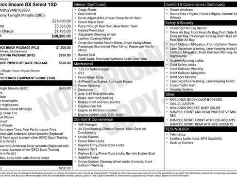 Used 2021 Buick Encore GX Select w/ Experience Buick Package FWD image 15