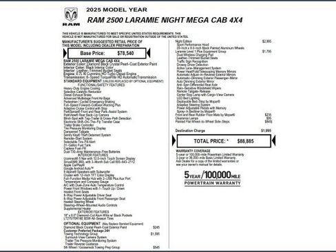 Used 2025 RAM 2500 Laramie w/ Night Edition AWD/4WD image 2