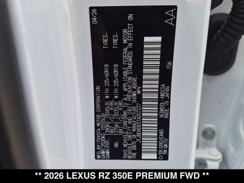 New 2026 Lexus RZ 350e 2WD w/ Convenience Package image 19