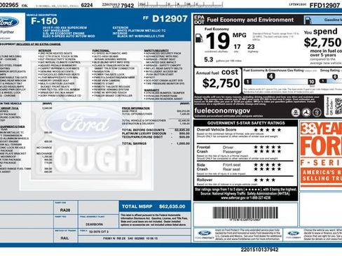 Used 2015 Ford F150 Platinum w/ Equipment Group 701A Luxury AWD/4WD image 17