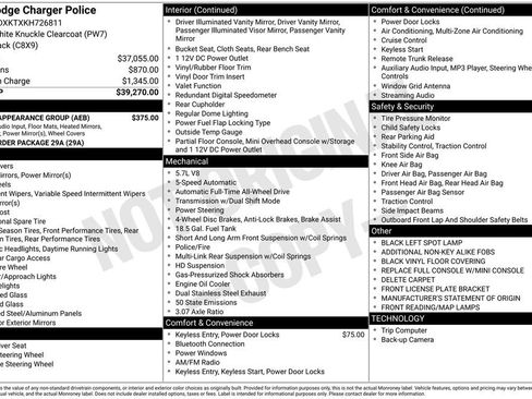 Used 2019 Dodge Charger Police w/ Street Appearance Group image 14