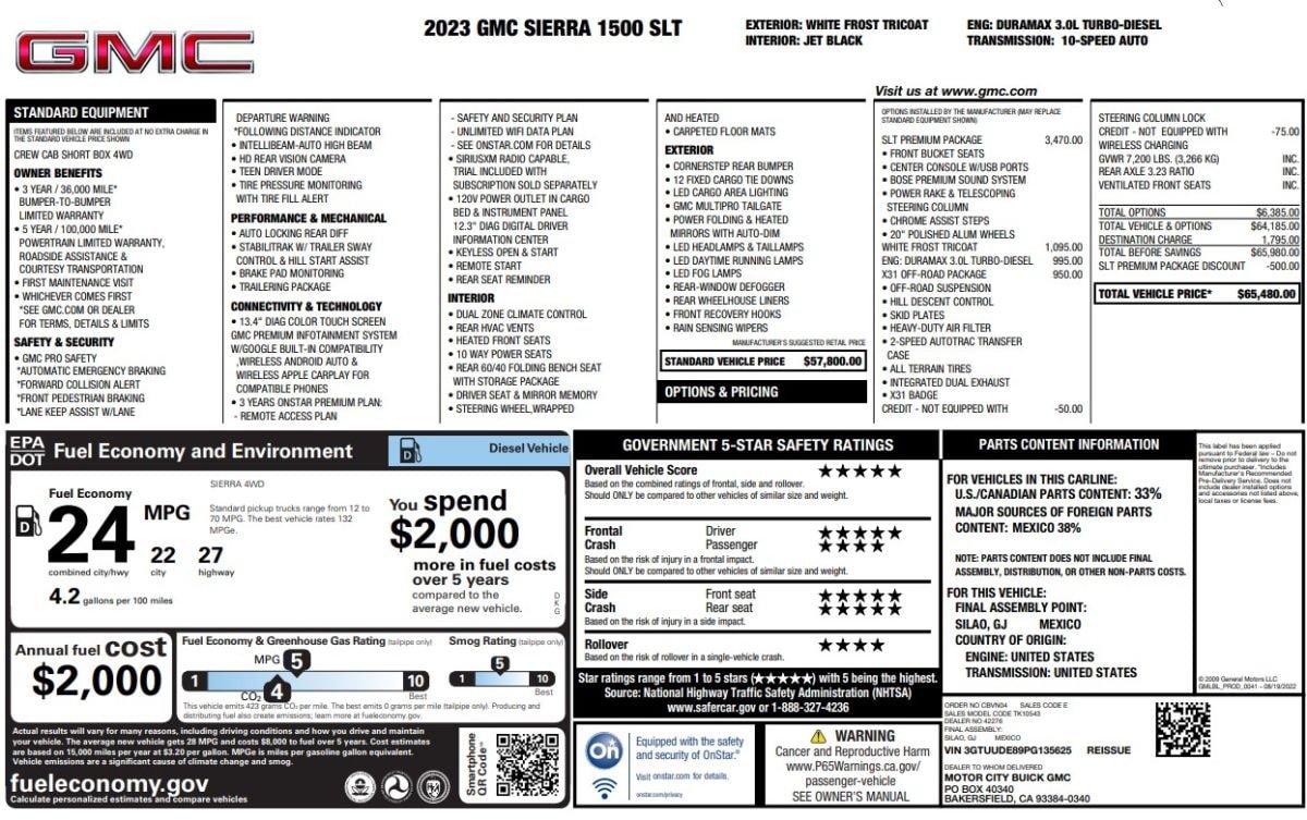 Used 2023 GMC Sierra 1500 SLT w/ SLT Premium Package AWD/4WD image 15