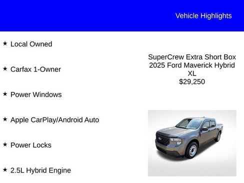 Used 2025 Ford Maverick XL FWD image 2