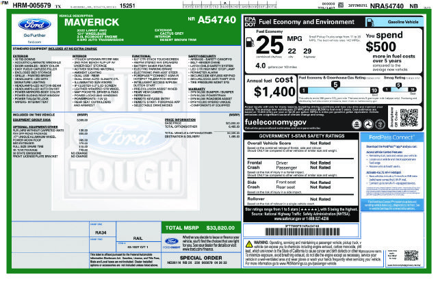 Used 2022 Ford Maverick Lariat w/ Equipment Group 500A Standard AWD/4WD image 14