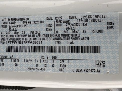 Used 2023 Ford F150 Platinum w/ Equipment Group 701A High AWD/4WD image 33