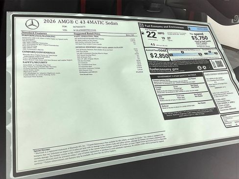 New 2026 Mercedes-Benz C 43 AMG 4MATIC Sedan image 13