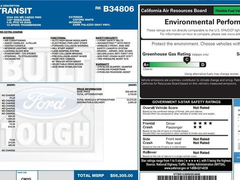Used 2024 Ford Transit 250 148 Medium Roof w/ Upfitter Package RWD image 8
