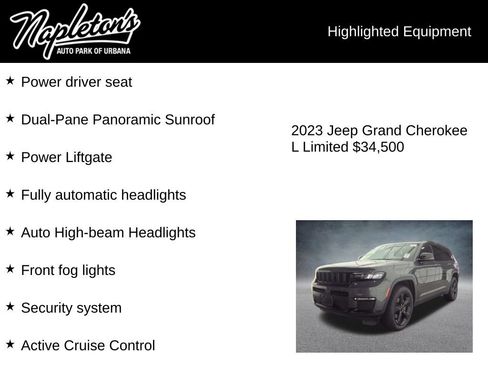 Used 2023 Jeep Grand Cherokee L Limited w/ Black Appearance Package image 7