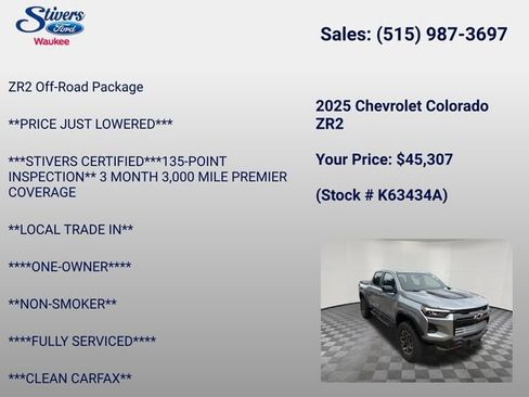 Used 2025 Chevrolet Colorado ZR2 w/ Technology Package AWD/4WD image 16