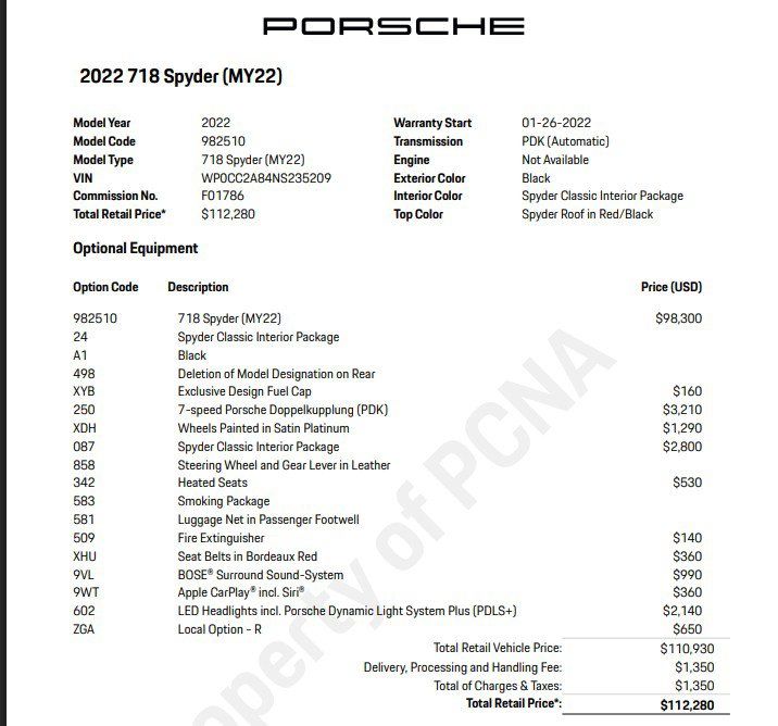 Certified 2022 Porsche 718 Boxster Spyder RWD image 9
