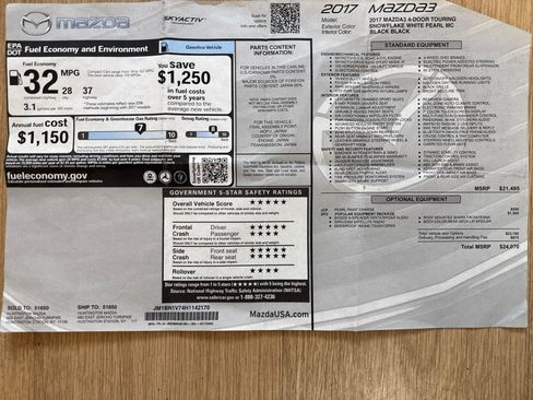 Used 2017 MAZDA MAZDA3 Touring w/ Popular Equipment Package image 38