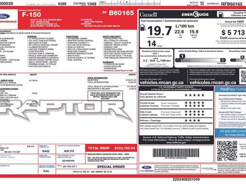 Used 2024 Ford F150 Raptor w/ Equipment Group 803A Raptor R AWD/4WD image 27