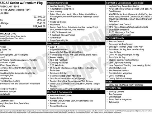 Used 2020 MAZDA MAZDA3 AWD Sedan w/ Premium Package image 36