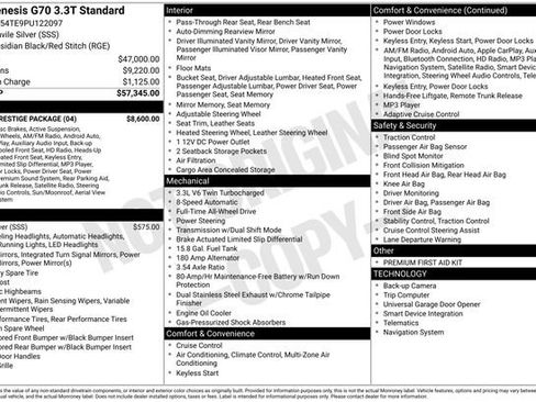 Used 2023 Genesis G70 3.3T w/ Sport Prestige Package image 6