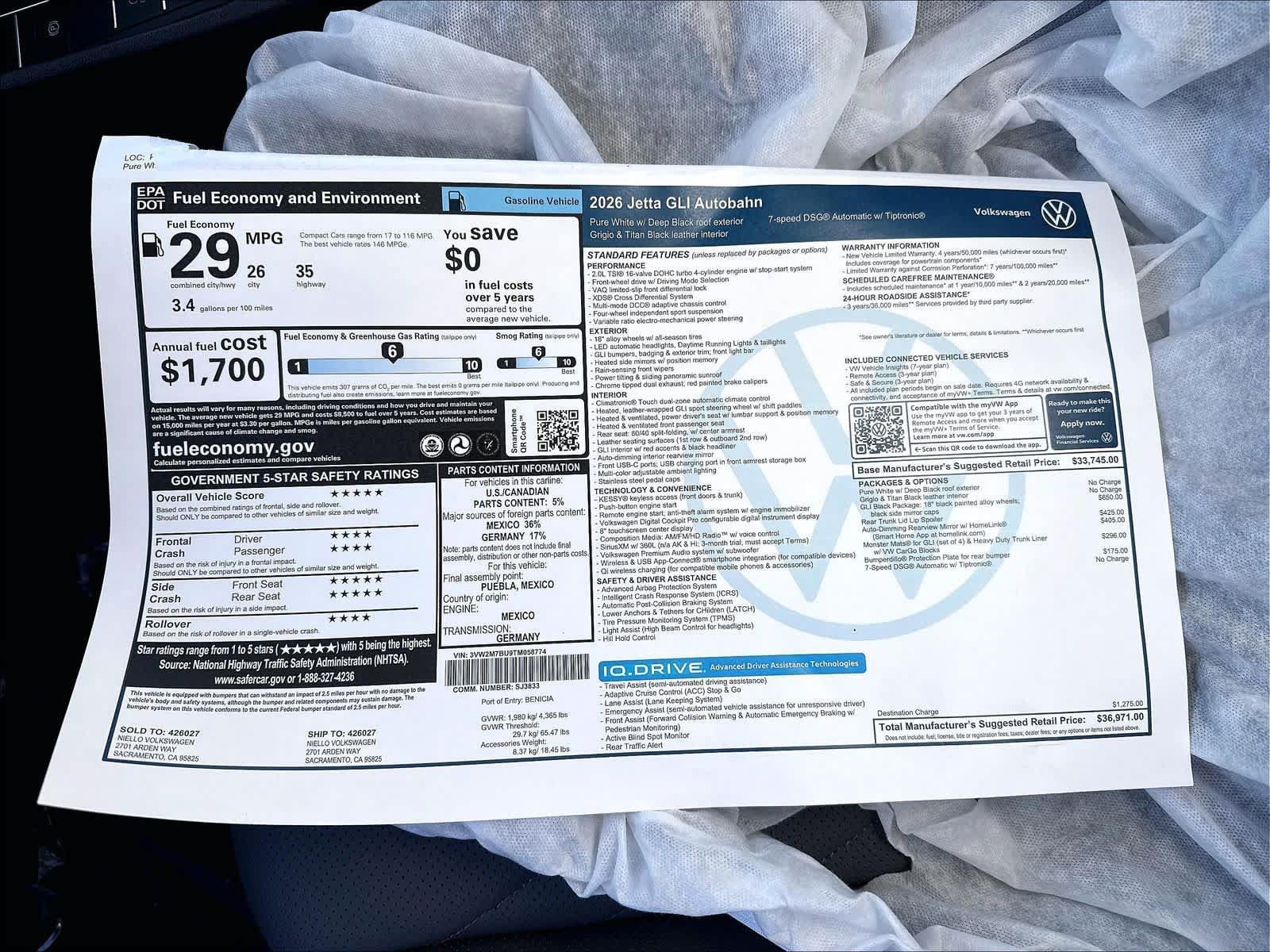 New 2026 Volkswagen Jetta GLI Autobahn FWD image 13