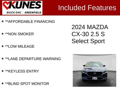 Used 2024 MAZDA CX-30 AWD 2.5 S w/ Select Sport Pkg image 3
