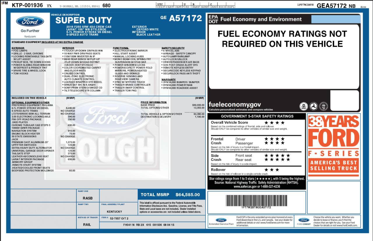 Used 2016 Ford F250 Lariat w/ Lariat Interior Package AWD/4WD image 4
