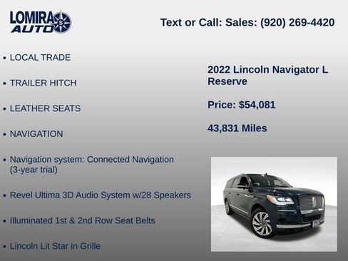 Used 2022 Lincoln Navigator L Reserve w/ Equipment Group 201A AWD/4WD image 33