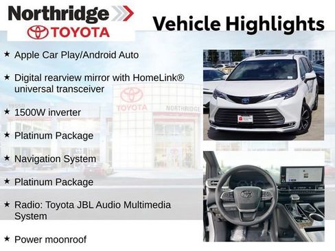 Certified 2025 Toyota Sienna Platinum AWD/4WD image 2