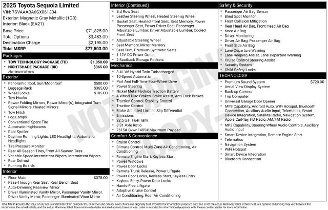 Used 2025 Toyota Sequoia Limited w/ Tow Technology Package AWD/4WD image 31