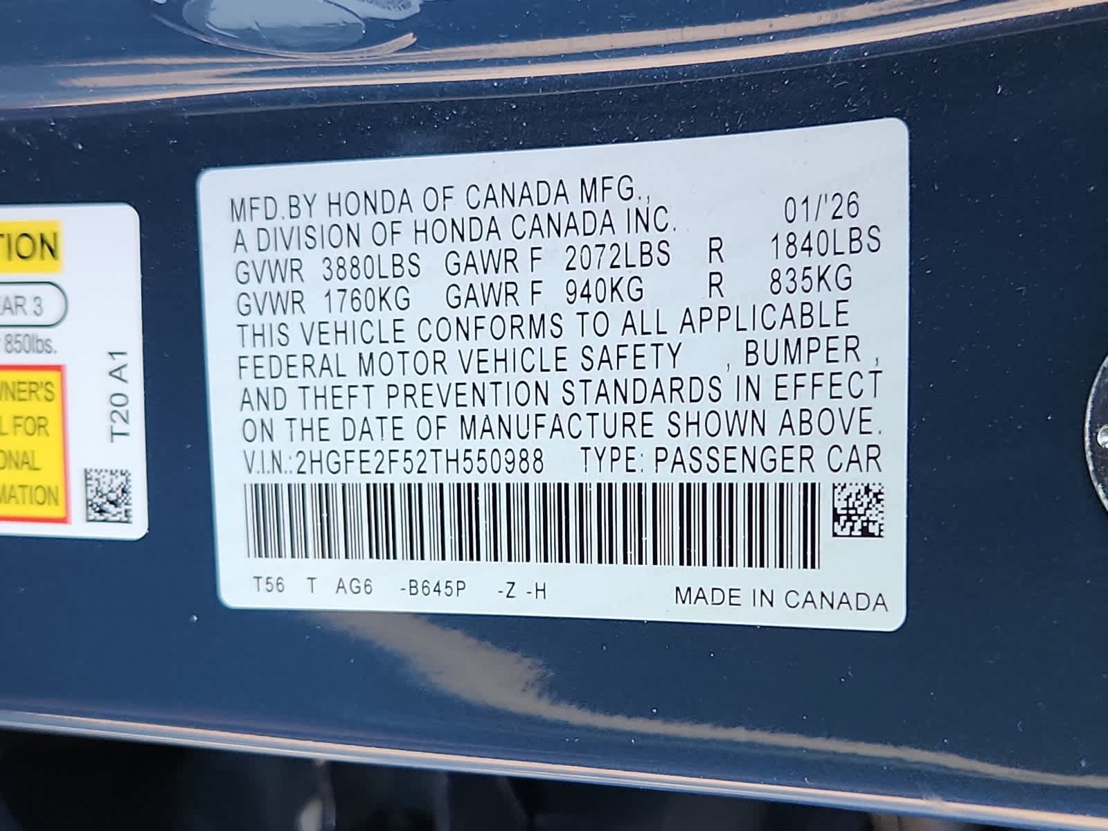 Certified 2026 Honda Civic Sport image 26