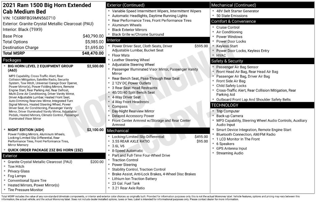 Used 2021 RAM 1500 Big Horn AWD/4WD image 2