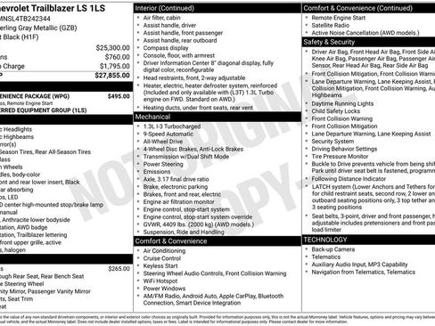 New 2026 Chevrolet TrailBlazer LS w/ LS Convenience Package AWD/4WD image 3