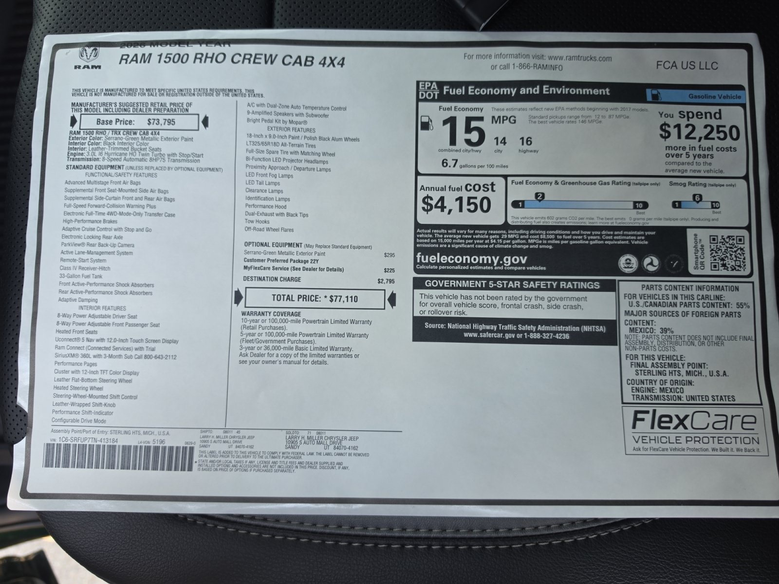 New 2026 RAM 1500 RHO AWD/4WD image 34