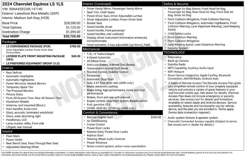Used 2024 Chevrolet Equinox LS w/ LS Convenience Package AWD/4WD image 3