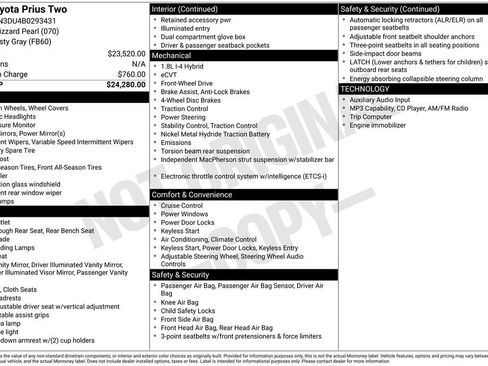 Used 2011 Toyota Prius Two image 2
