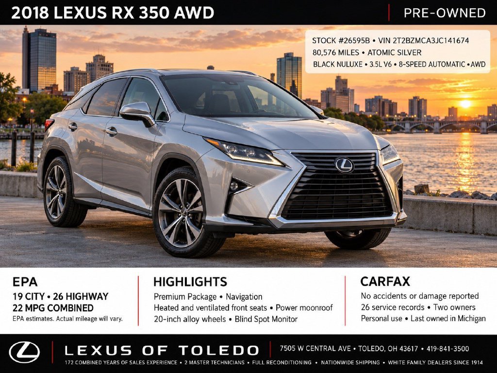 Used 2018 Lexus RX 350 AWD w/ Premium Package image 1