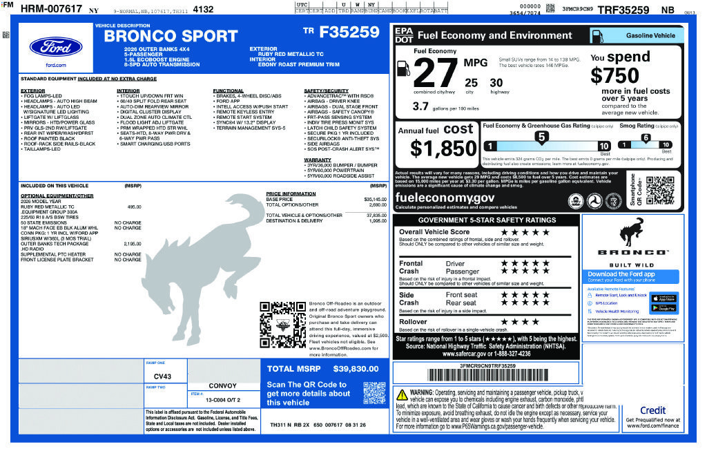 New 2026 Ford Bronco Sport Outer Banks w/ Outer Banks Tech Package+ AWD/4WD image 6