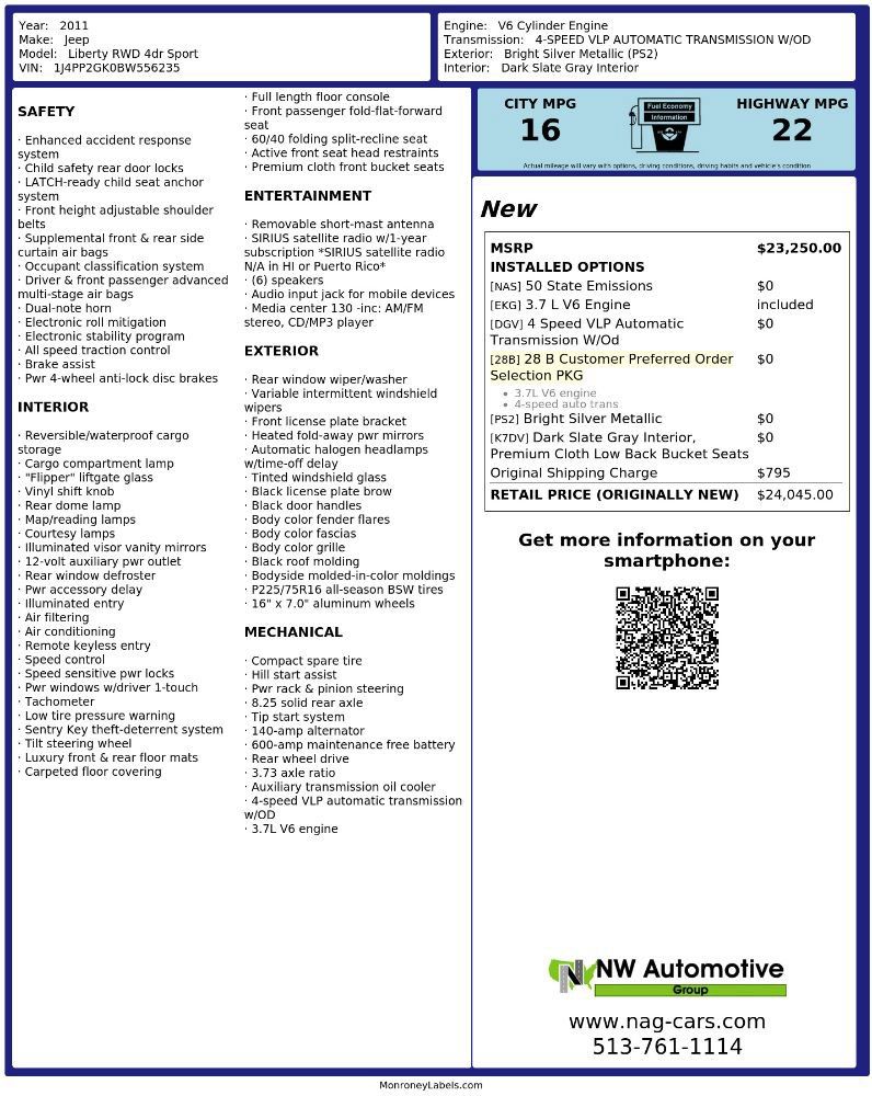 Used 2011 Jeep Liberty Sport RWD image 2