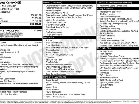 Used 2023 Toyota Camry XSE w/ Driver Assist Package FWD image 11