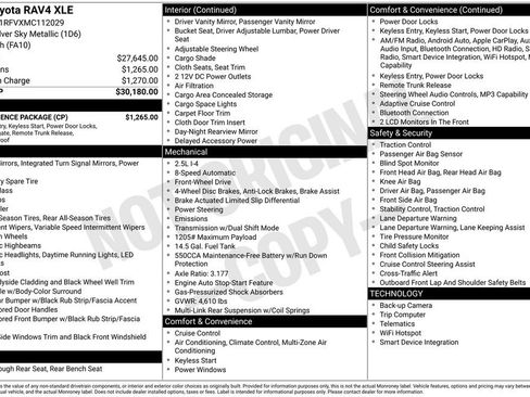 Used 2021 Toyota RAV4 XLE w/ Convenience Package FWD image 12