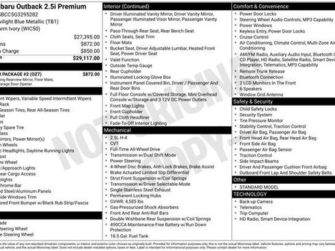 Used 2016 Subaru Outback 2.5i Premium w/ Popular Package #2 AWD/4WD image 43