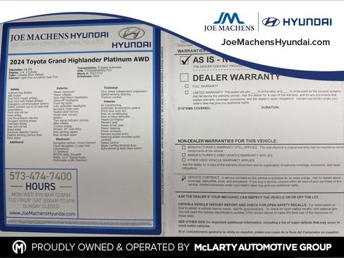 Used 2024 Toyota Grand Highlander Platinum image 36