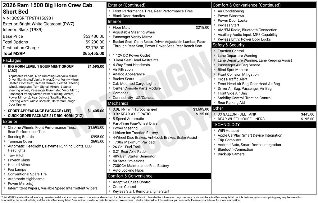 New 2026 RAM 1500 Big Horn AWD/4WD image 6